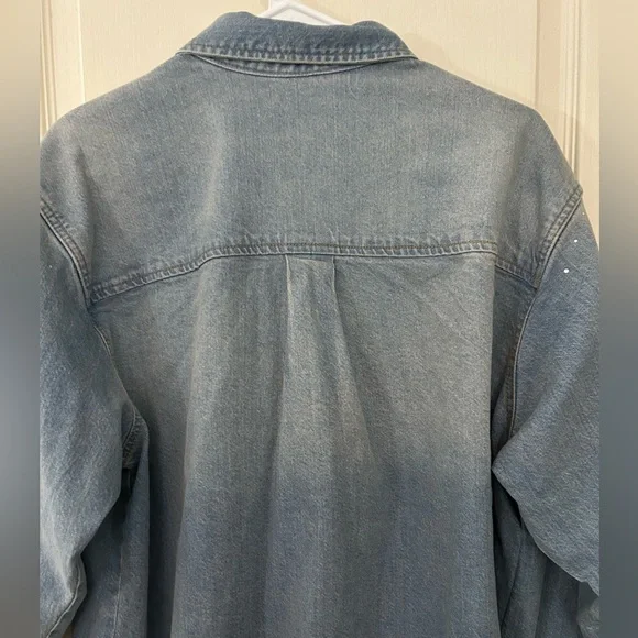 Universal Thread Rhinestone Embellished Denim Shacket - Picture 6 of 7